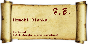 Homoki Blanka névjegykártya